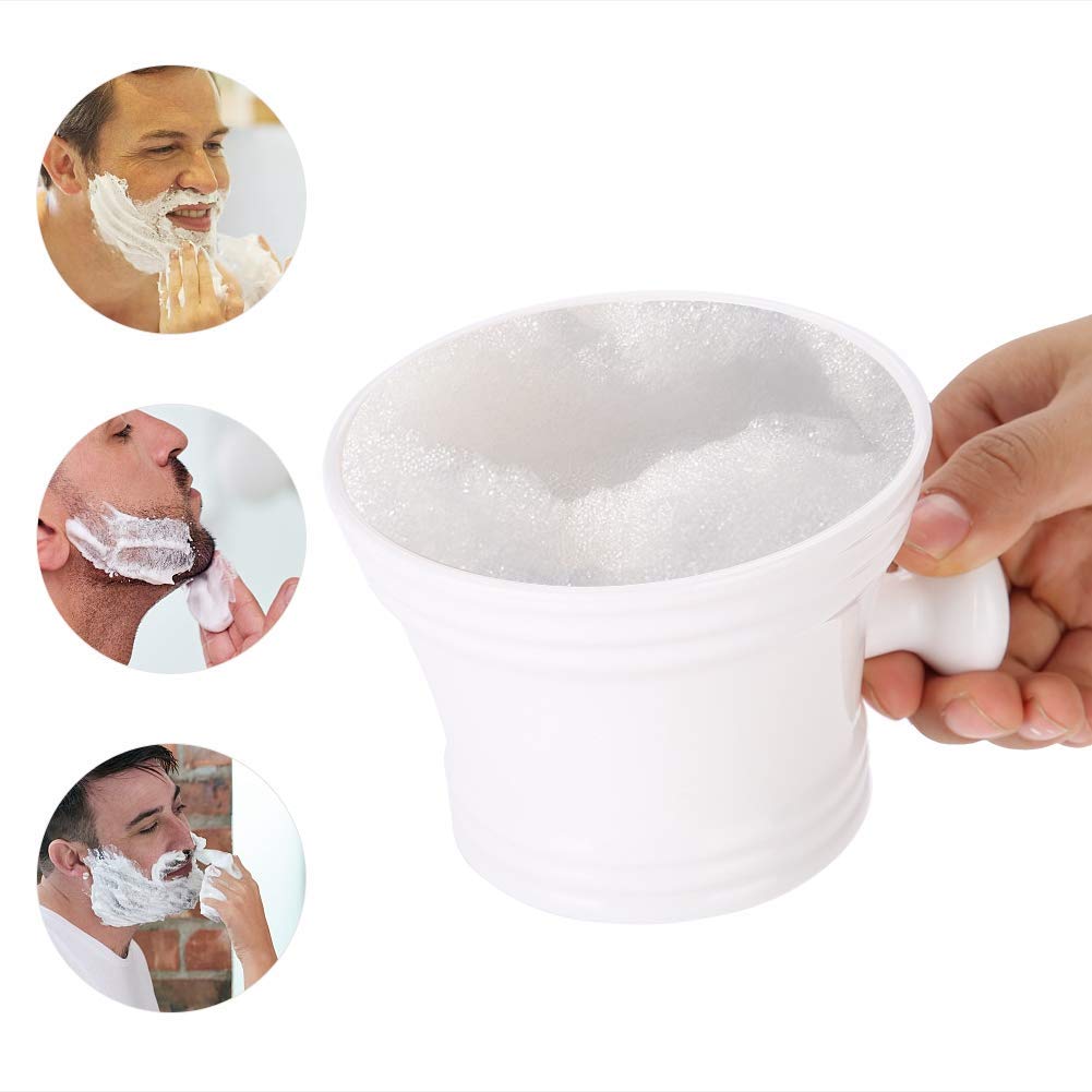 Tazón de Profesional, Tazón de de Afeitar, Plástico de 2 Colores Espuma de de Afeitar Recipiente de Crema con Mango de Afeitado de Mango Pequeño Fábrica de Afeitado