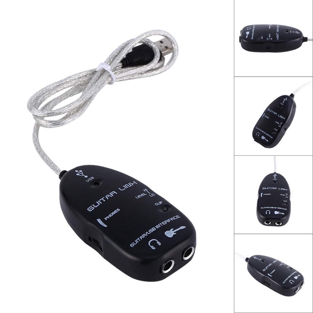 Goshyda Cable de Guitarra USB, Cable de Interfaz de Guitarra a USB de Enlace de Audio para PC Adaptador de grabación para XP (SP2) para Mac OS 8.5