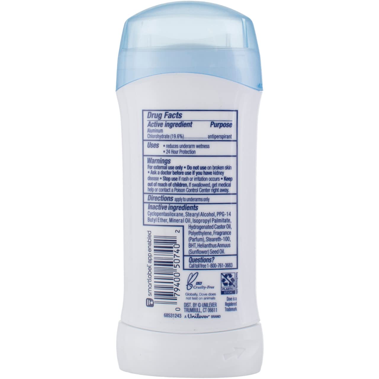 Dove Anti-Perspirant Deodorant, Sensitive Skin 2.60 oz (Pack of 2)