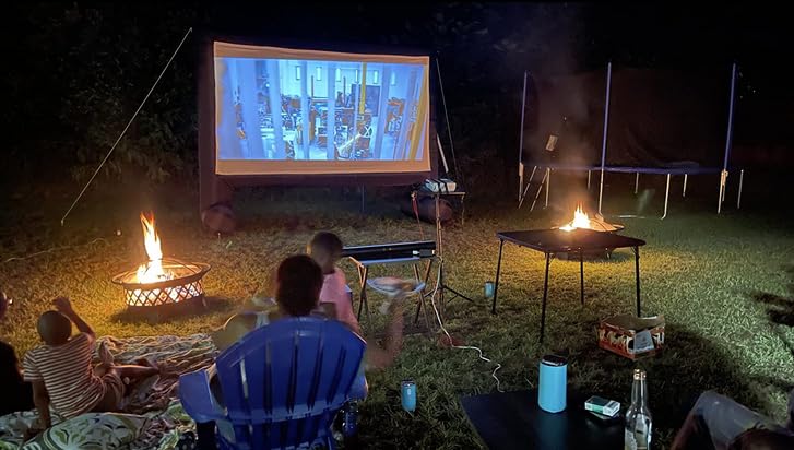 XHYCPY Pantalla de proyección Inflable de 17' con soplador - Soporta proyección Frontal o Trasera para la Noche de Cine en el Patio Trasero