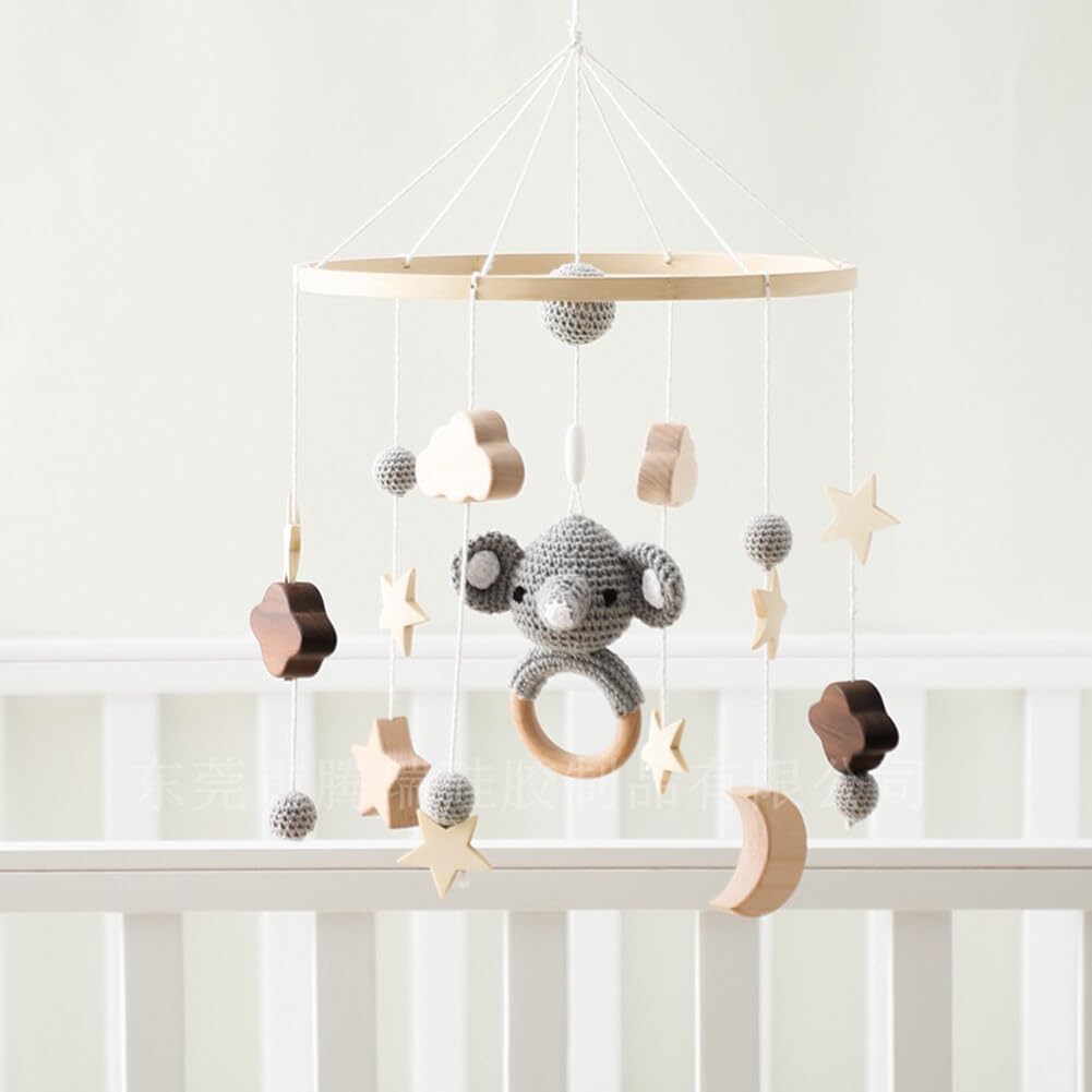 Decoración de guardería para cuna móvil para cuna – Elefante móvil Boho decoración de guardería – Móvil para moisés – Colgante para guardería y decoración de techo