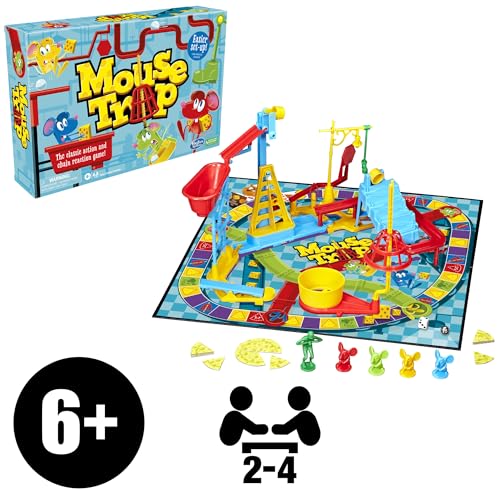 Hasbro Gaming Juego de Mesa con Trampa para Ratones para niños de 6 años en adelante, Juego clásico para 2 a 4 Jugadores, con configuración más fácil Que Las Versiones anteriores