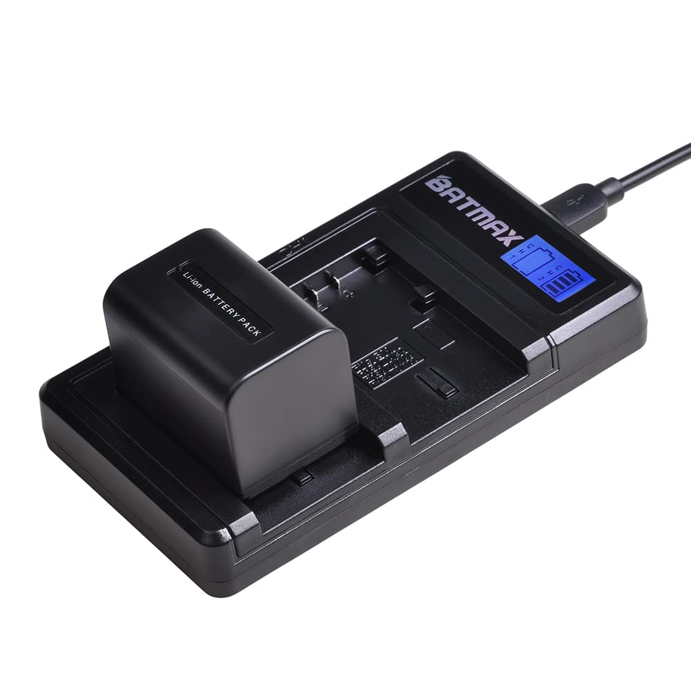Batamx 2 Packs 2500mAh NP-FV70 NP FV70 NPFV70 Batteries&LCD USB Charger for Sony NP-FV50 FV30 HDR-CX230 HDR-CX150E HDR-CX170 CX300 Z1 and More