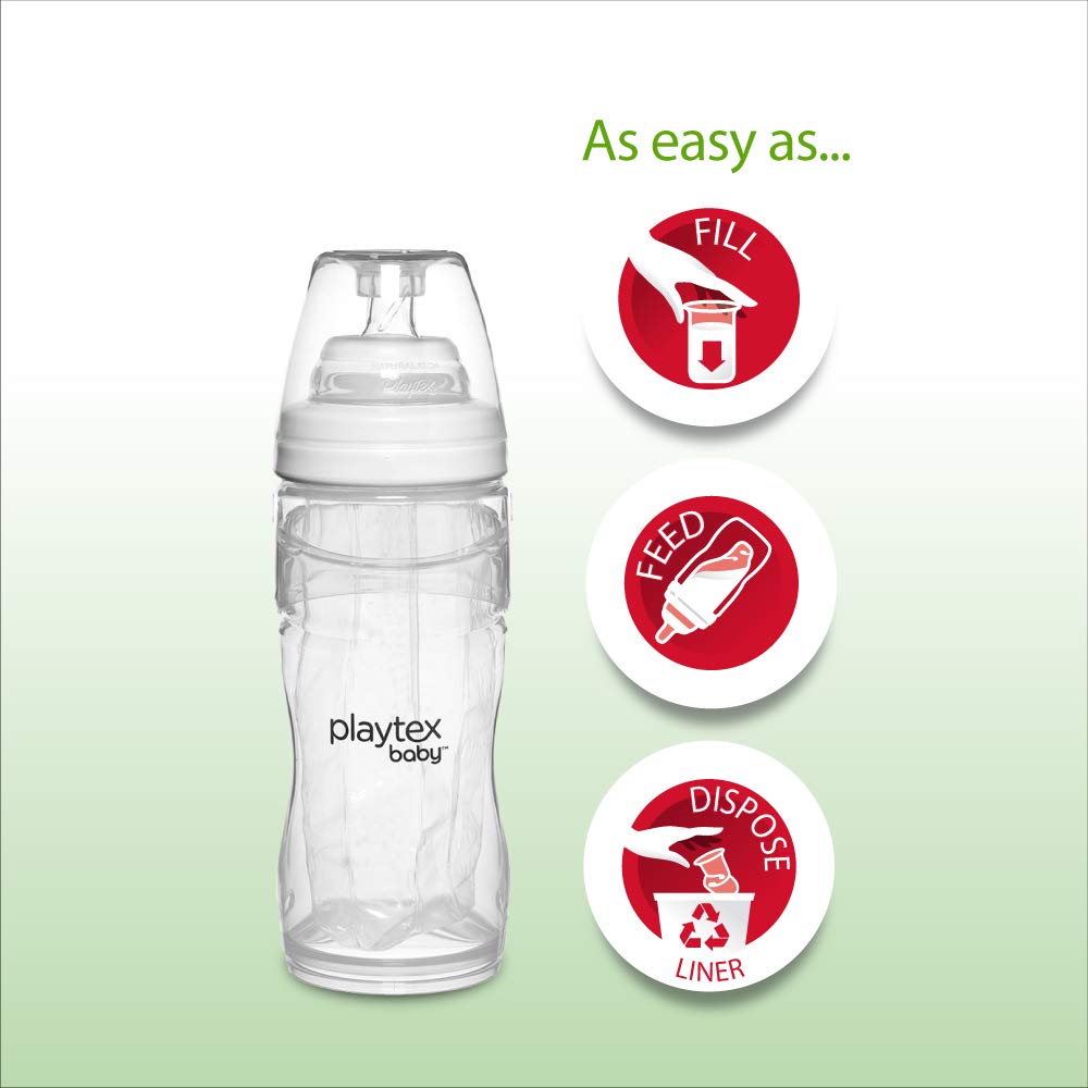 Playtex Bolsas desechables para biberón, Drop Ins, 119 ml, 100 unidades (el empaque puede variar)