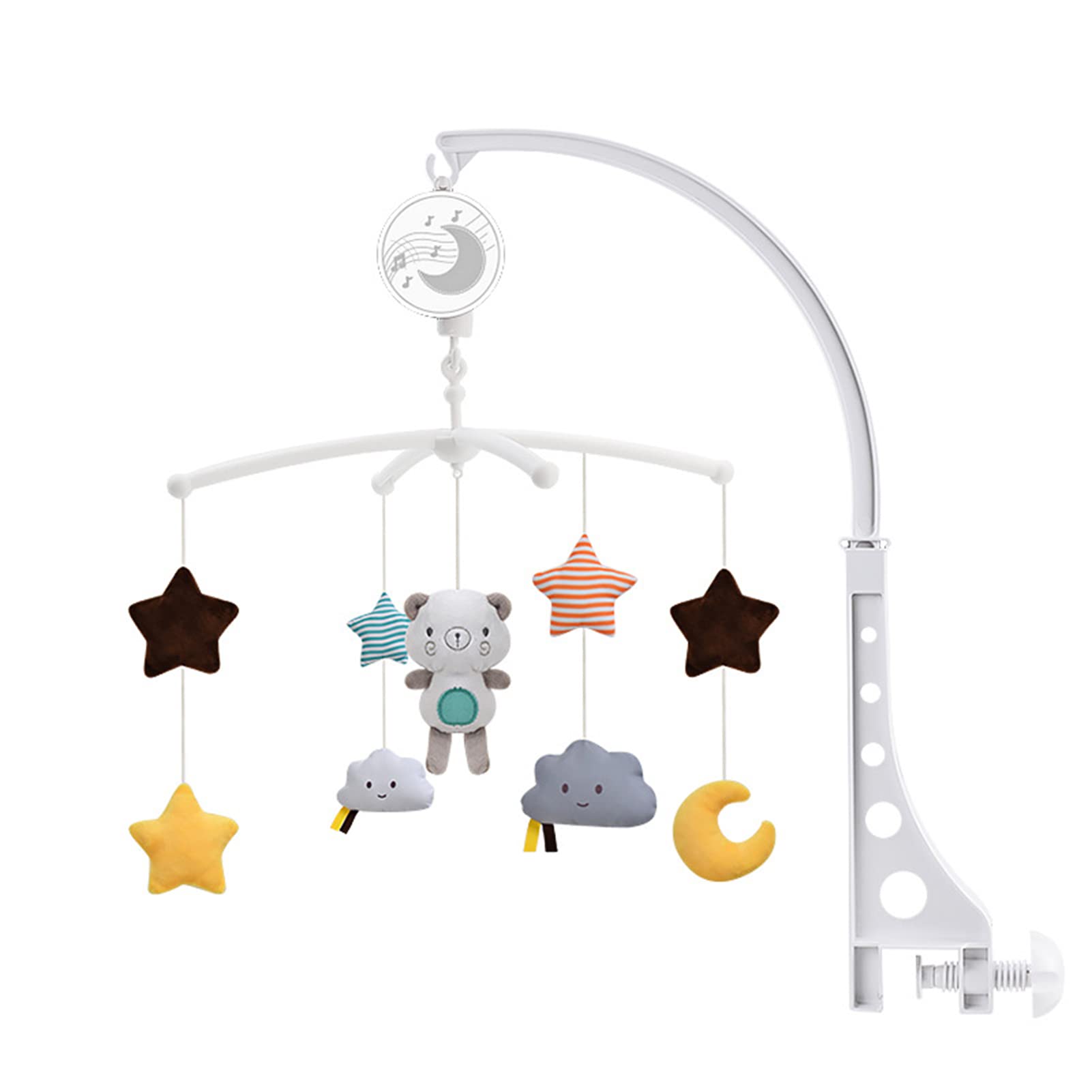 Móvil Musical BHCASE Blanco con Juguetes Giratorios para Cuna de Bebé, niños y niñas