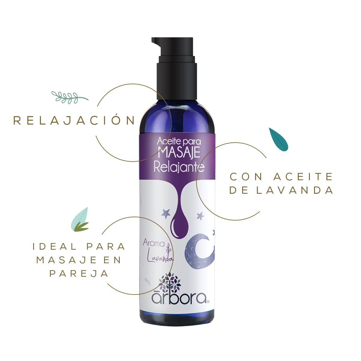 Kit de Relajación Árbora Lavanda con Aceite para Masaje Relajante y Spray Aromaterapia Sueño Profundo