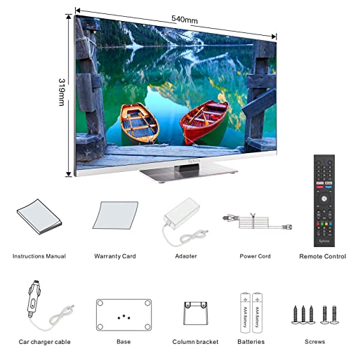 Televisor Inteligente SYLVOX de 24 Pulgadas FHD 1080P WiFi Integrado con Reproductor de Disco para Caravana y Hogar