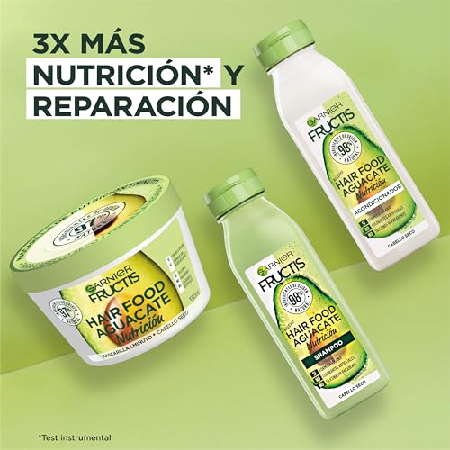 Kit Garnier Fructis Hair Food Aguacate Rutina Completa Nutrición para cabello seco: Shampoo, acondicionador y mascarilla, 3 piezas