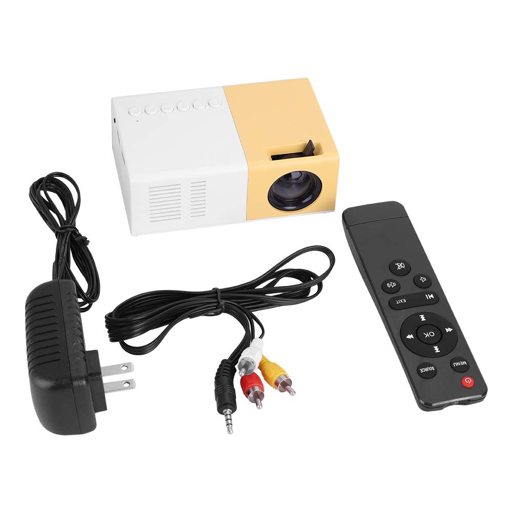 HD Mini proyector 1080P, Proyector Portátil 1500 LMS LED Light Output Brillo para Home Theater, 30,000 Horas de Vida de la lámpara LED Compatible con USB/HD/SD/AV/VGA para Cine en Casa(Enchufe EE.UU)
