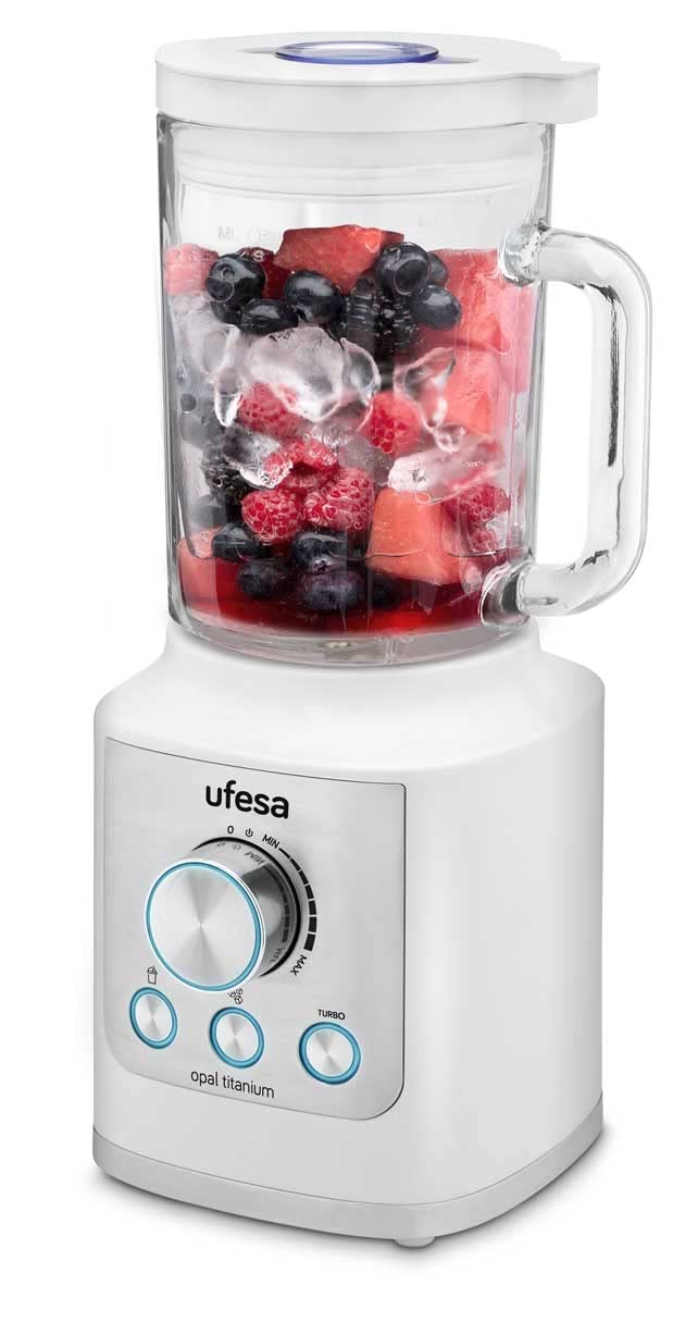 Licuadora Ufesa Opal Titanium 1000W Vidrio 1.8L con Control Electrónico y Programa Smoothie
