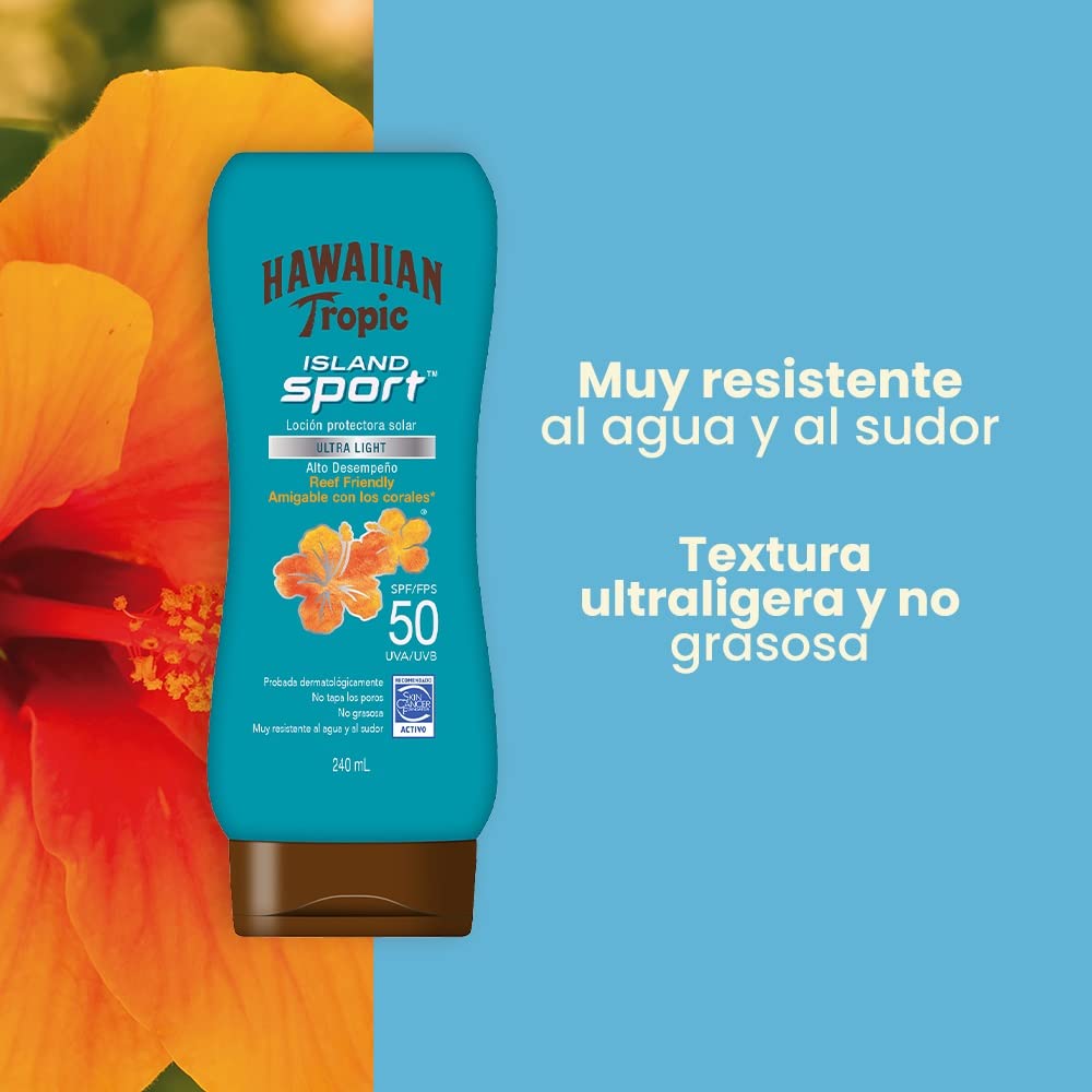Hawaiian Tropic Island Sport Protector Solar 50 FPS Loción de 240ml