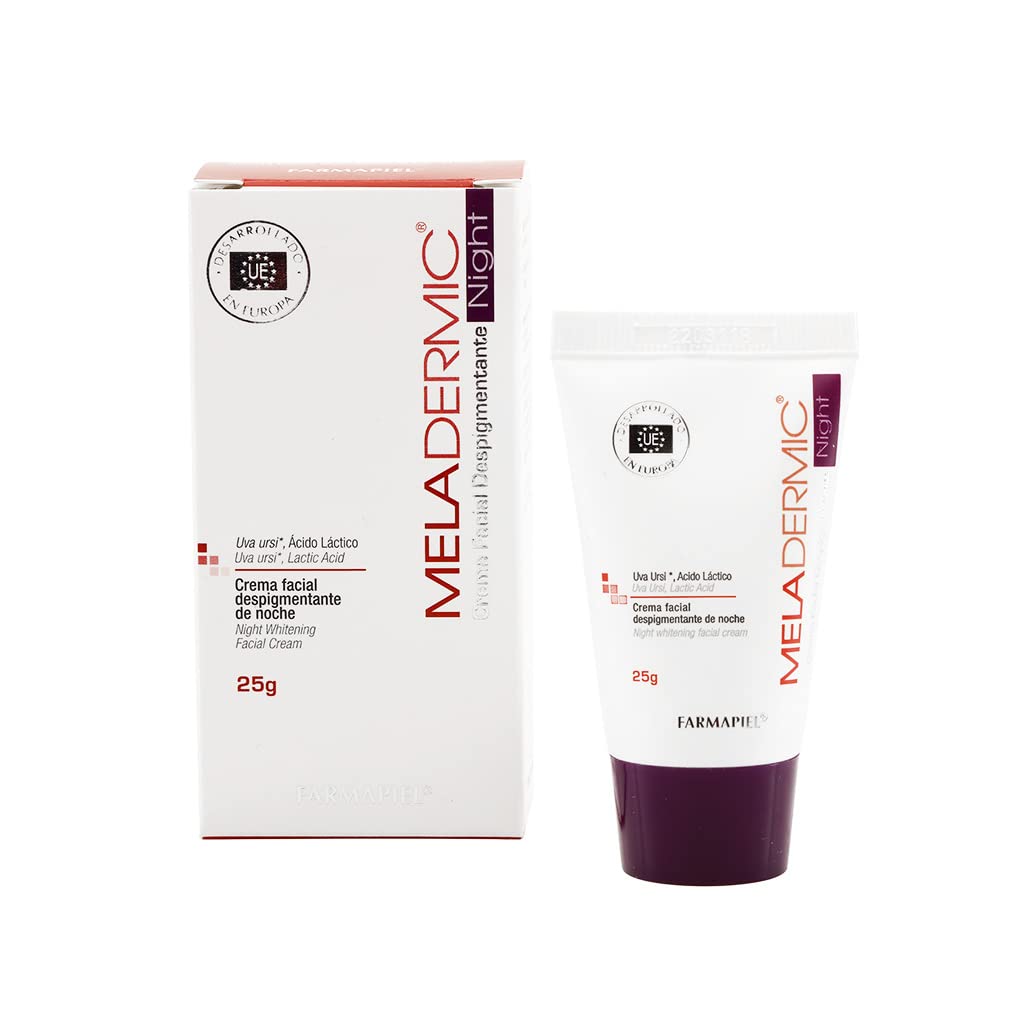 MELADERMIC Night Crema Facial Despigmentante de Noche | Unifica el Tono de Piel | Disminuye la Apariencia de Manchas | Hidratación Profunda | Antimanchas con Ácido Láctico | 25 gr