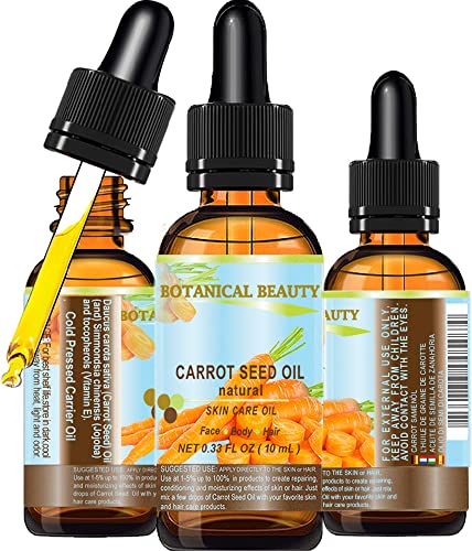CARROT SEED OIL 100% Pure / Natural. Cold Pressed / Undiluted / Kosher Certified. Skin Care.0.33 Fl.oz.- 10 ml. by Botanical Beauty