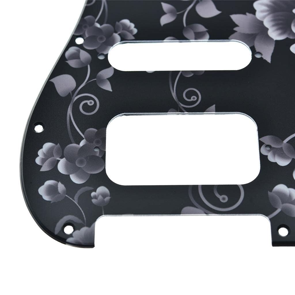 Dopro Golpeador de guitarra Strat HSS de 11 agujeros, 2 tripulaciones Humbucking, soporte de pastilla para American FD Stratocaster patrón de flores