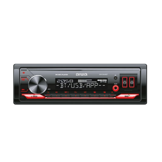 Autoestéreo Aiwa Negro con Bluetooth, USB, SD, AUX y Manos Libres