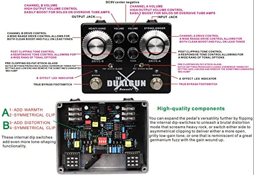 Demonfx Dual Gun 2 canales Blues/Rock Overdrive numerosas opciones de juego rápido de EE.UU