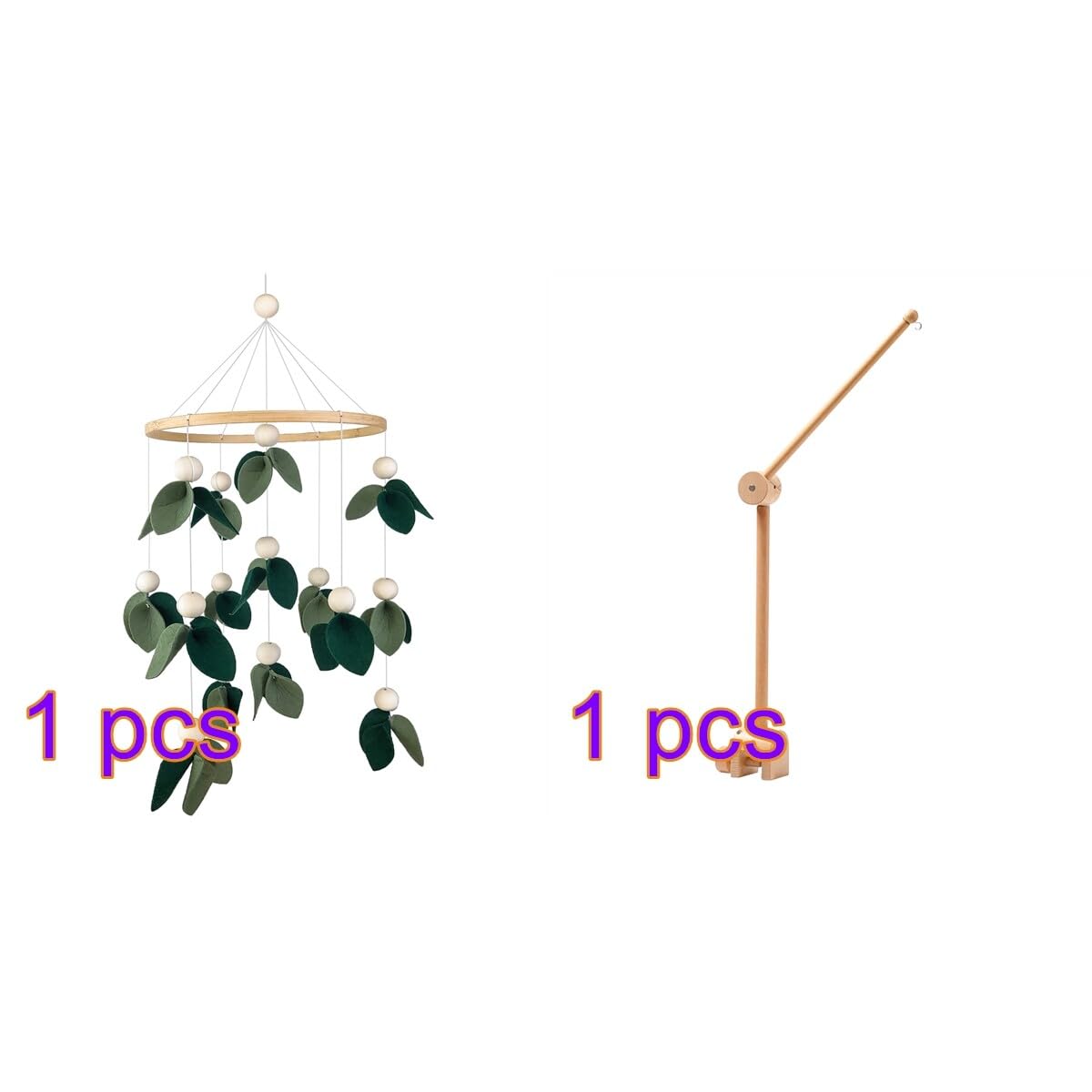 Lindo móvil para cuna con brazo móvil para cuna de bebé, soporte móvil para cuna de bebé, soporte móvil para cuna – Móvil neutro de género para decoración de guardería, accesorio móvil para cuna de bebé para decoración de guardería