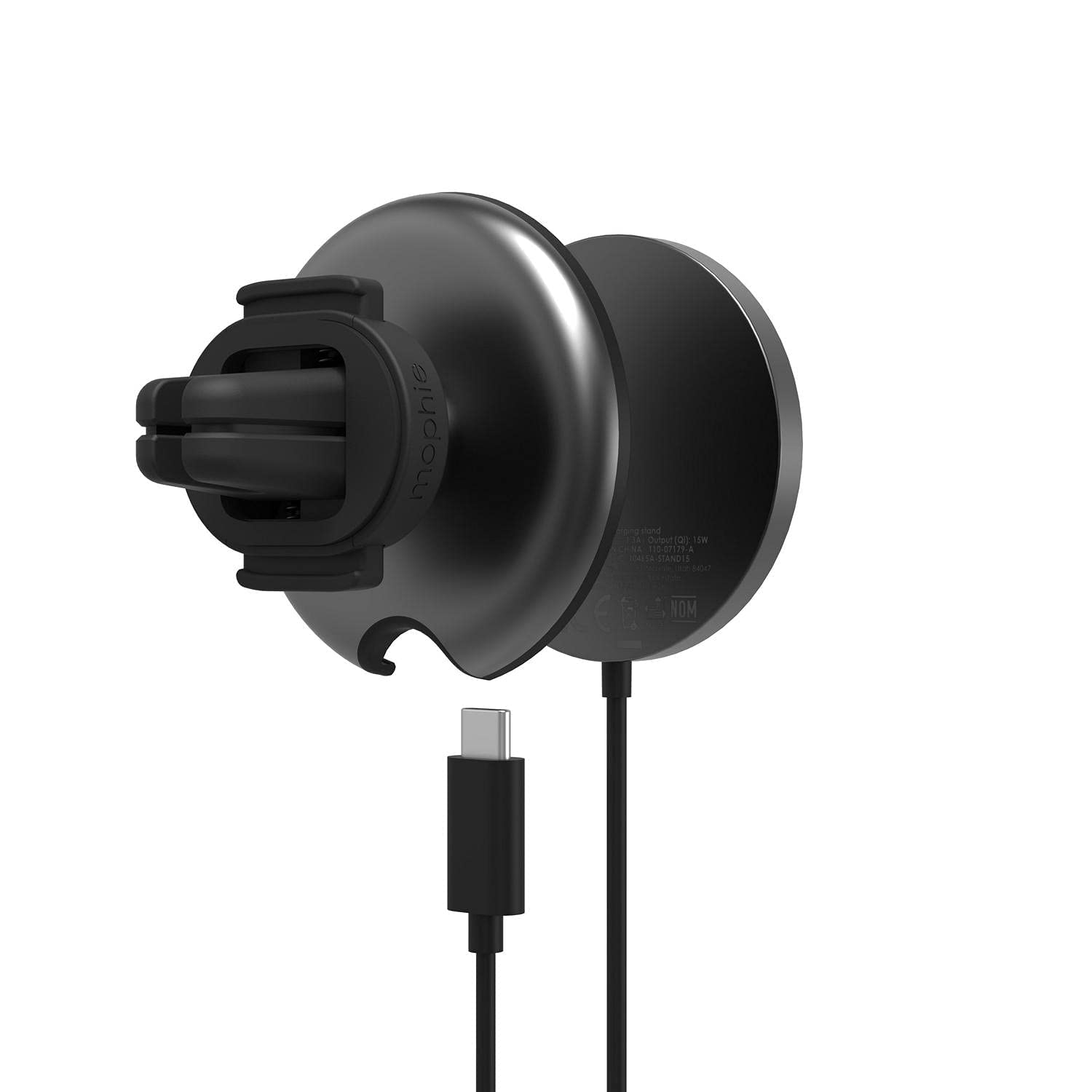 Mophie Snap+ Cargador Universal de Montaje de ventilación inalámbrico, Carga de 15 W, posicionamiento magnético para una colocación precisa, operación con una Sola Mano, Compatible con Magsafe para