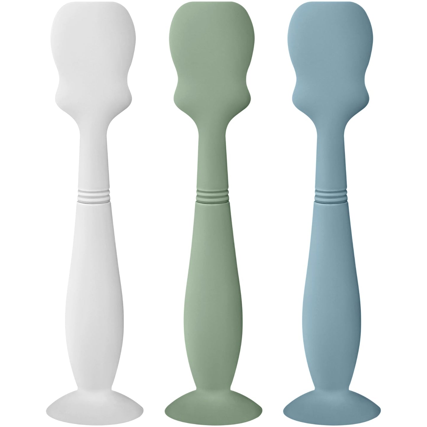 NOVIIML y Diaper Cream Brush, Diaper Cream Spatula Applicator Silicone Baby Butt Paste Spatula for Babies, Newborn (Gray, Blue)