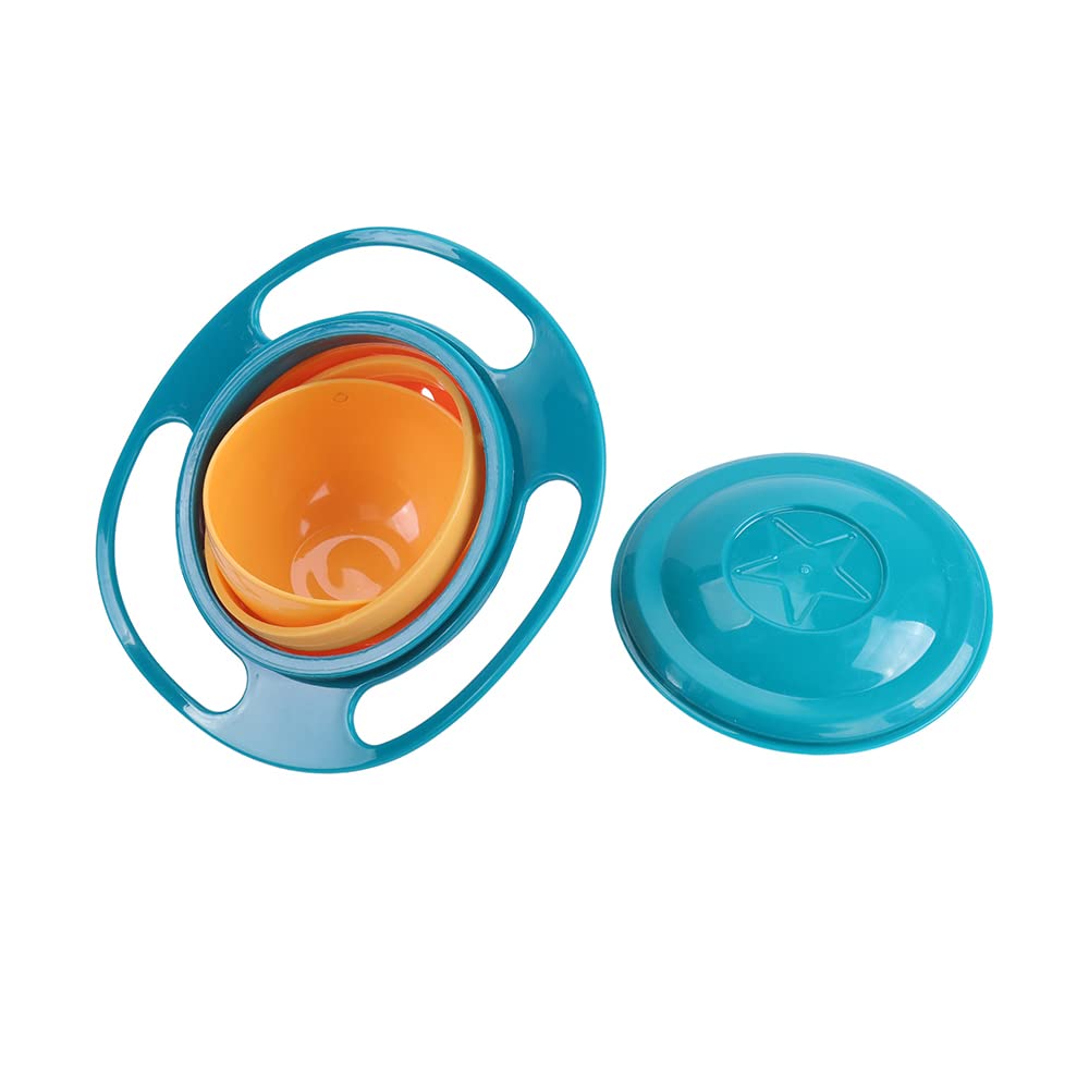 Berry President Magic Bowl de rotación de 360 grados resistente a derrames con tapa para bebés y niños pequeños (rosa, azul y verde)