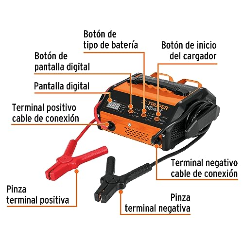 Truper Expert CARBA-50X, Cargador de 75 A para baterías de 6 y 12 V