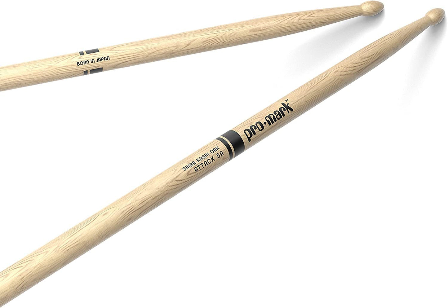 ProMark | Baquetas Classic Attack 5A Shira Kashi Roble, punta de madera ovalada, 4 pares