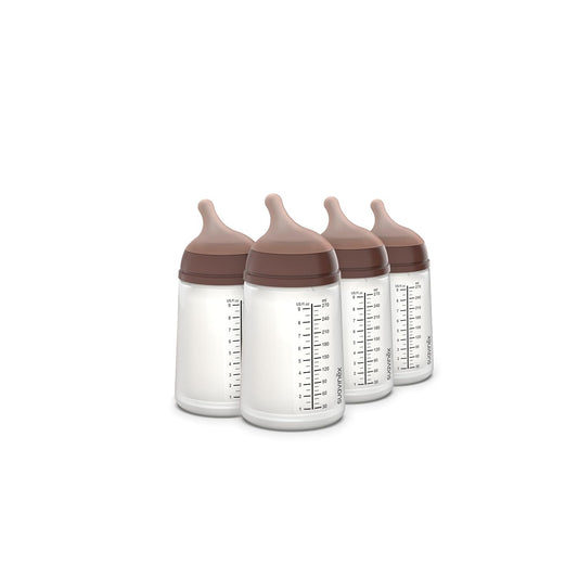Biberón Anticólico Suavinex Zero Zero Deep Brown Flujo Adaptable Paquete de 4