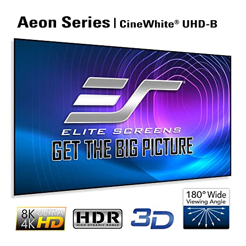 Elite Screens AR100WH2 Serie Aeon, 100 Pulgadas Diagonal, relación de aspecto 16:9, Pantalla de proyección 4K de marco fijo sin bordes para cine en casa
