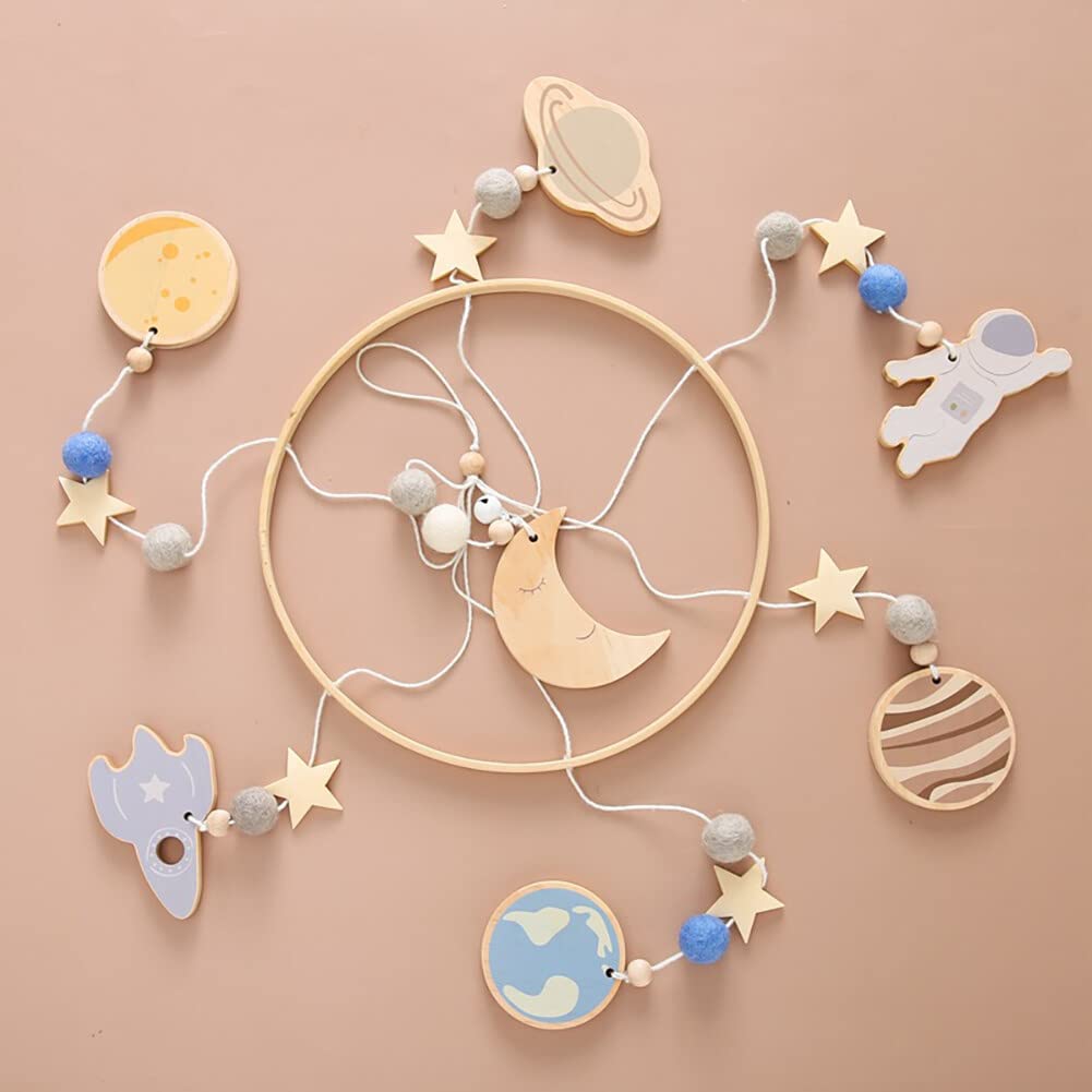 Lindo móvil para cuna con brazo móvil para cuna de bebé, soporte móvil para cuna de bebé, soporte móvil para cuna – Móvil neutro de género para decoración de guardería, accesorio móvil para cuna de bebé para decoración de guardería