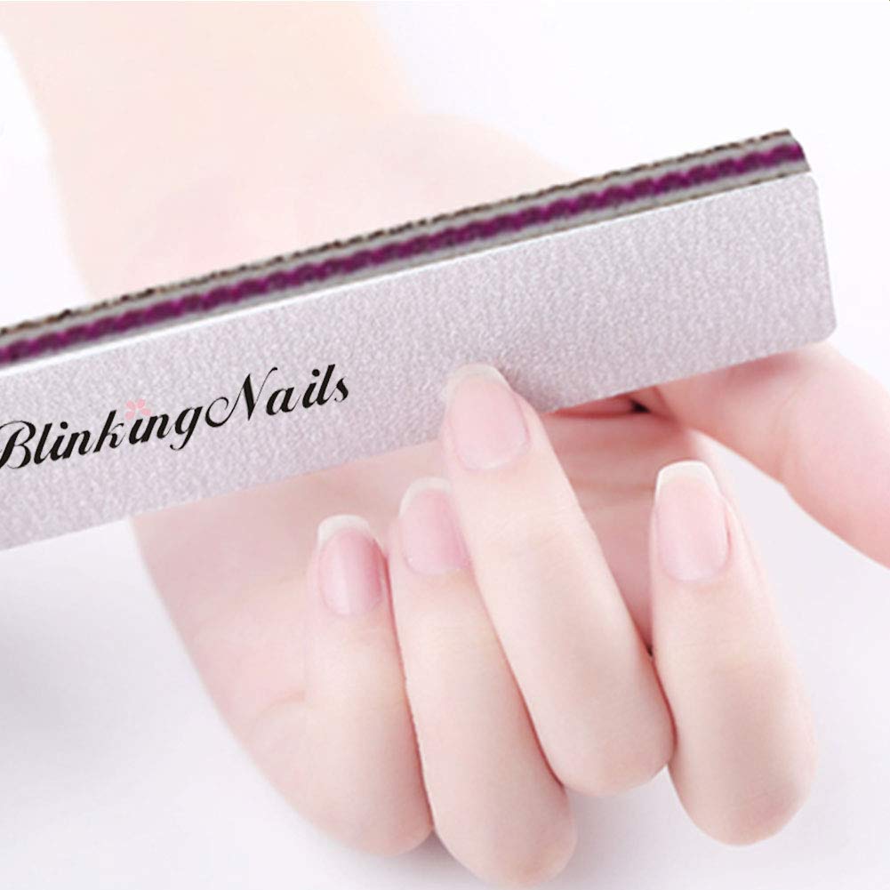 10 limas de uñas de grano 80/100/180 profesionales para uñas naturales, de doble cara, lavables, desechables, para manicura o salón de manicura, 80/100 10pcs