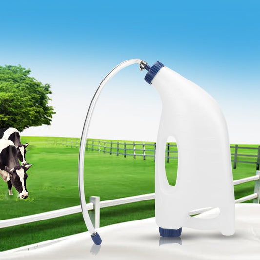 Alimentador de Terneros, Botella de Alimentación de Terneros de Plástico de 4L Que Proporciona Nutrición de Líquidos a los Terneros Sonda de PE Alimentador de Fluidos Botella de