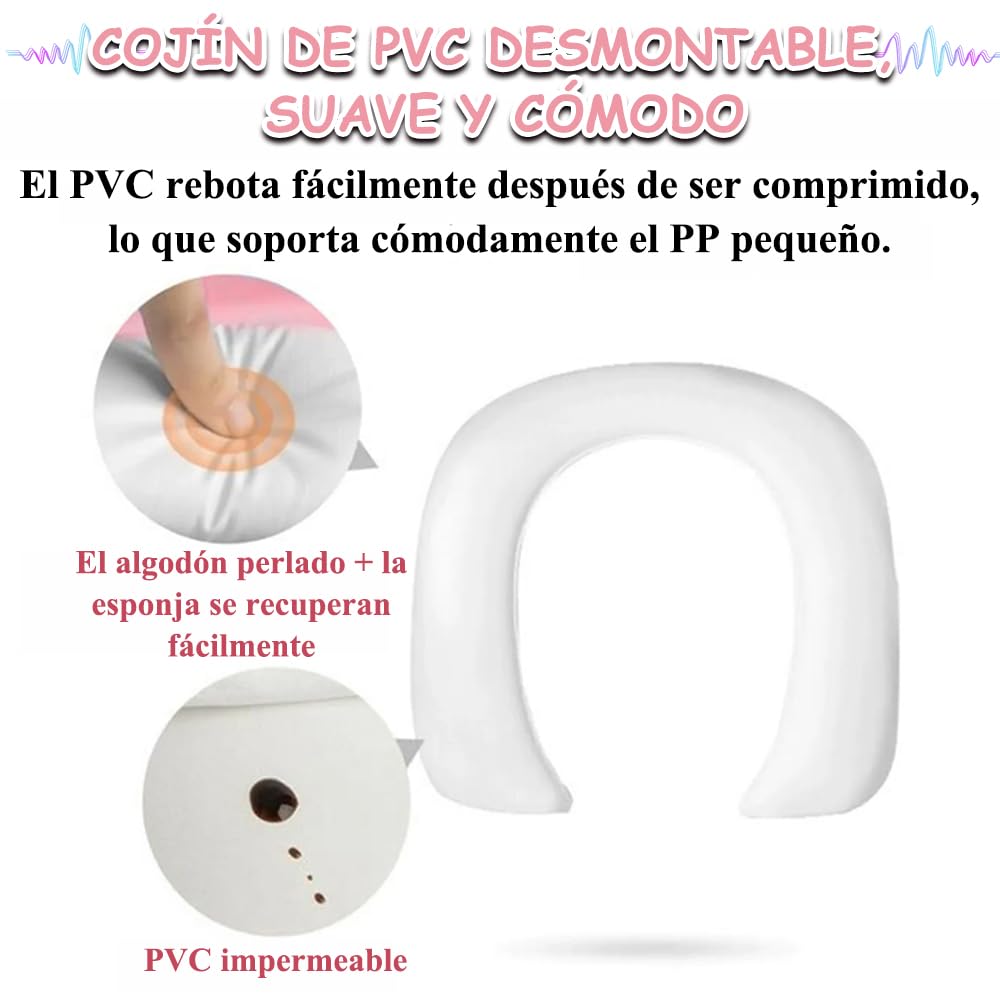 Jiula Asiento Entrenador para Baño con Escalera Antideslizante, Baño Entrenador Niño, Plegable Escalera para Baño Niños, Fácil de Guardar, Asiento Ergonómico, Edad de 3 a 10 Años, Tapizado, Rosa