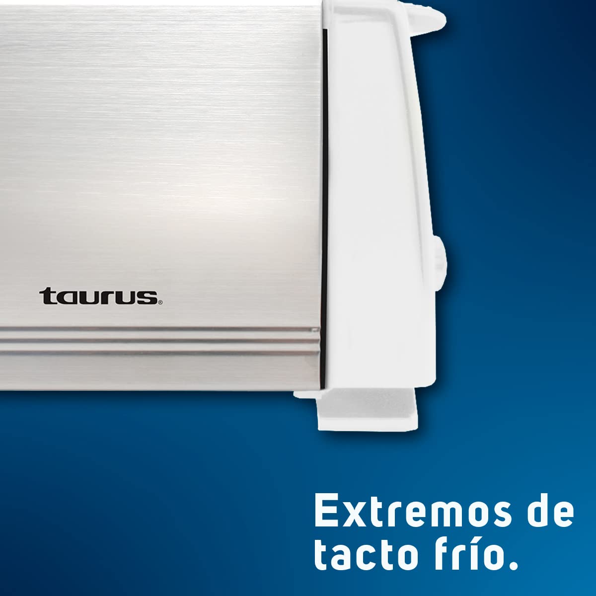 TAURUS-ESPAÑA LEONIS WHITE | Tostador para Pan | 2 Rebanadas | 7 Niveles de Tostado | Botón de Paro | Laterales de Tacto Frío | tostador de pan compacto