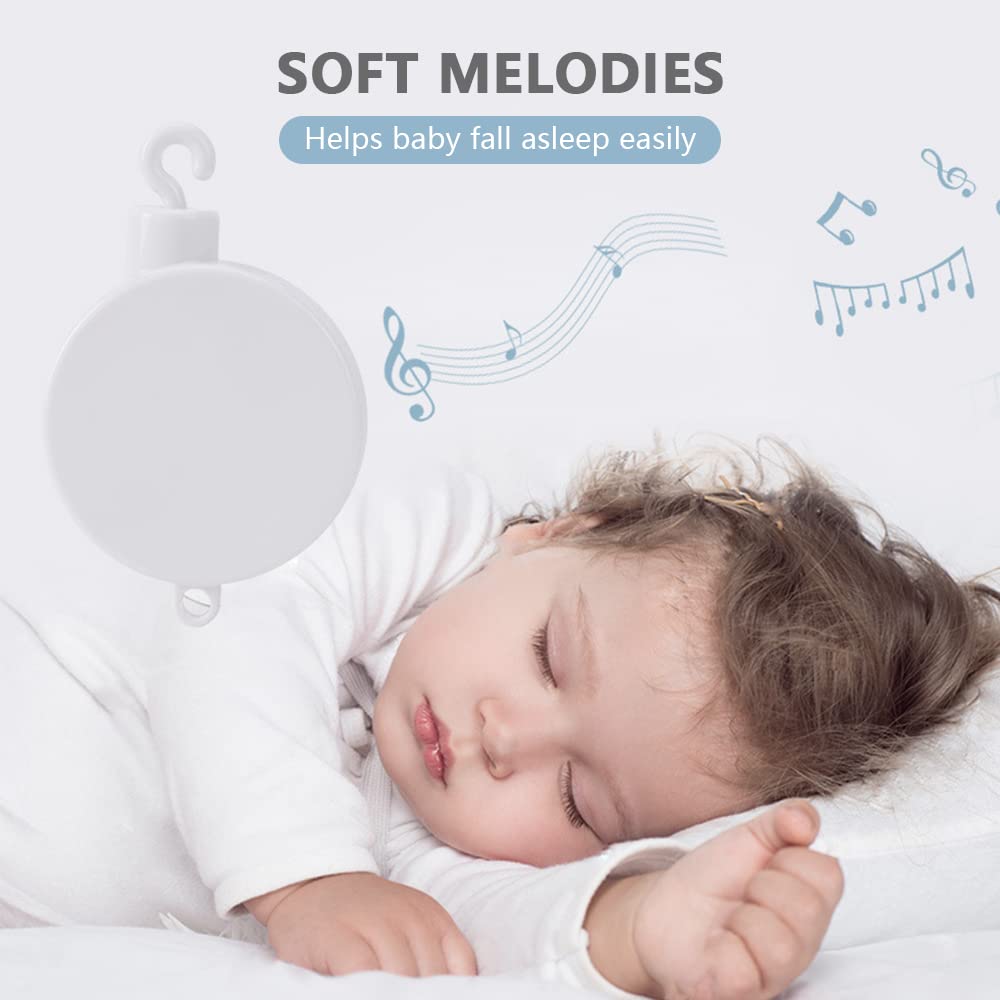 LSFYYDS Móvil musical para cuna de bebé con juguetes giratorios para colgar, decoración de cama infantil