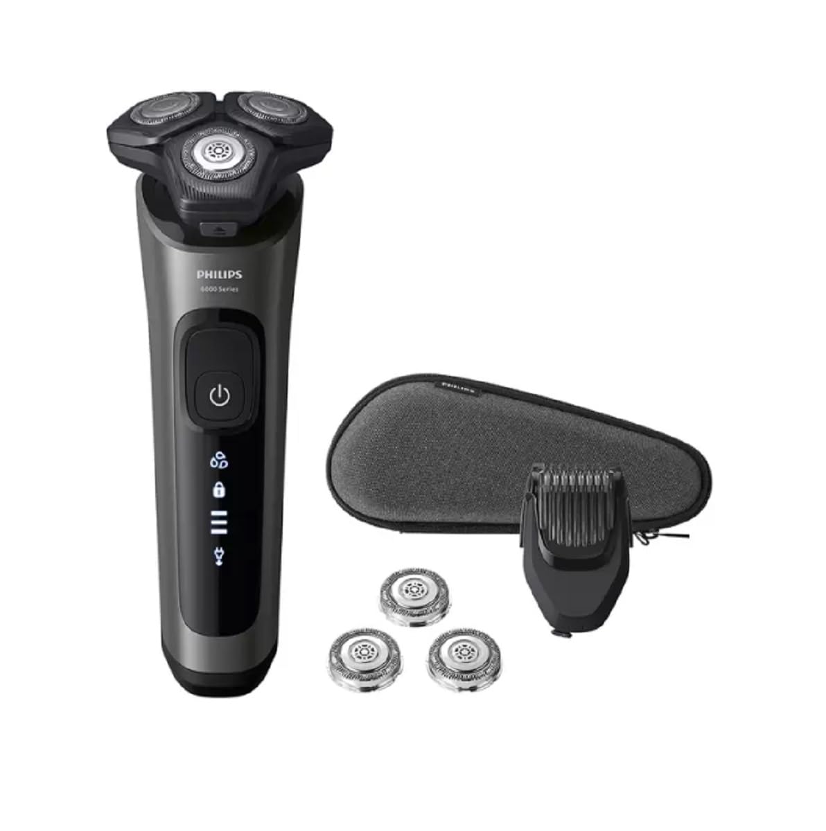 Rasuradora Eléctrica Philips en Húmedo y Seco Series 6600 con Tecnología SkinIQ y Cabezales De Repuesto para Hombre