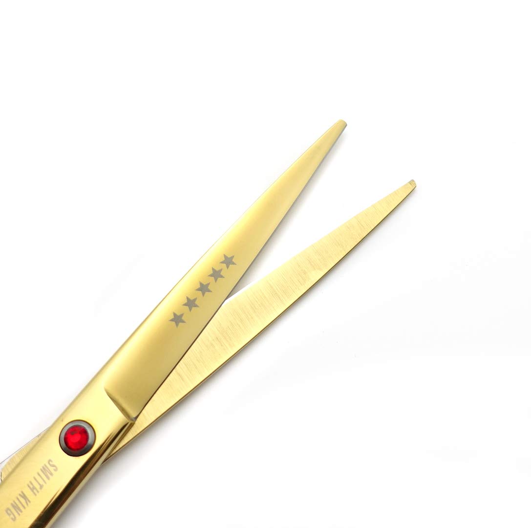 Juego de tijeras profesionales de corte de pelo con maquinilla de afeitar de 6.0/7.0 pulgadas, Dorado, 7.0 Inch