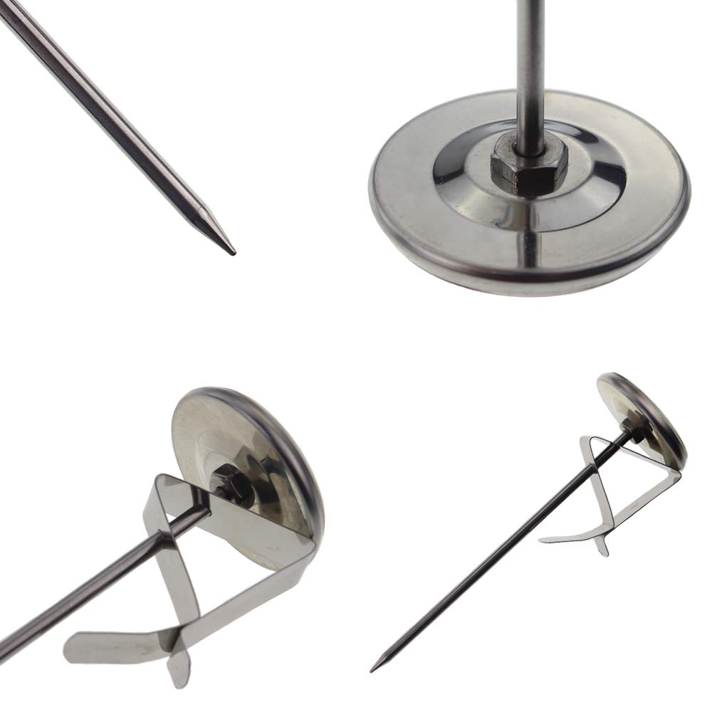 Brannan - Termómetro para leche espumosa con sonda de acero inoxidable de 125 mm y clip para café barista ideal para espumar