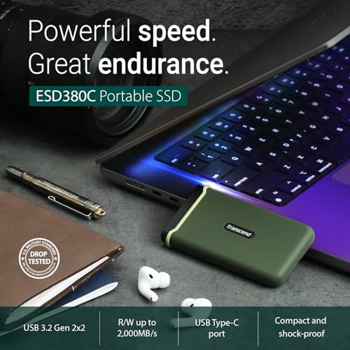 SSD Externo Transcend 2 TB Alta Velocidad Compatible con Steam Deck y Más Dispositivos