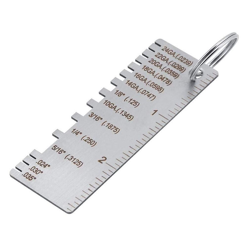 Accesorios de inspección de tamaño chapado portátil, herramienta de medición de calibre de alambre duradero, medidor de espesor de soldadura, calibre de chapa de metal