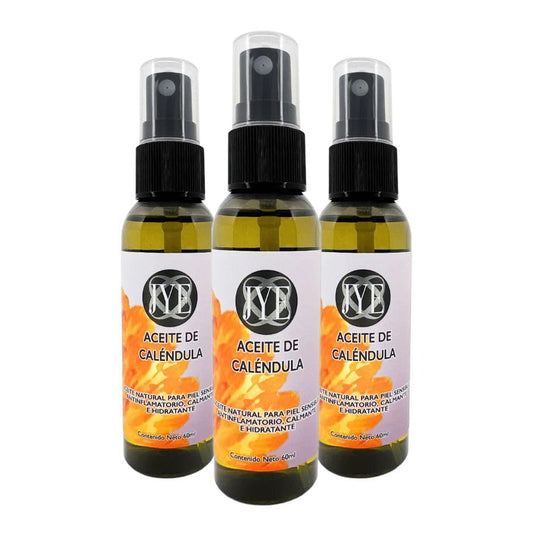 JYE 3 Frascos Aceite De Calendula Puro, Hidratación natural para piel sensible