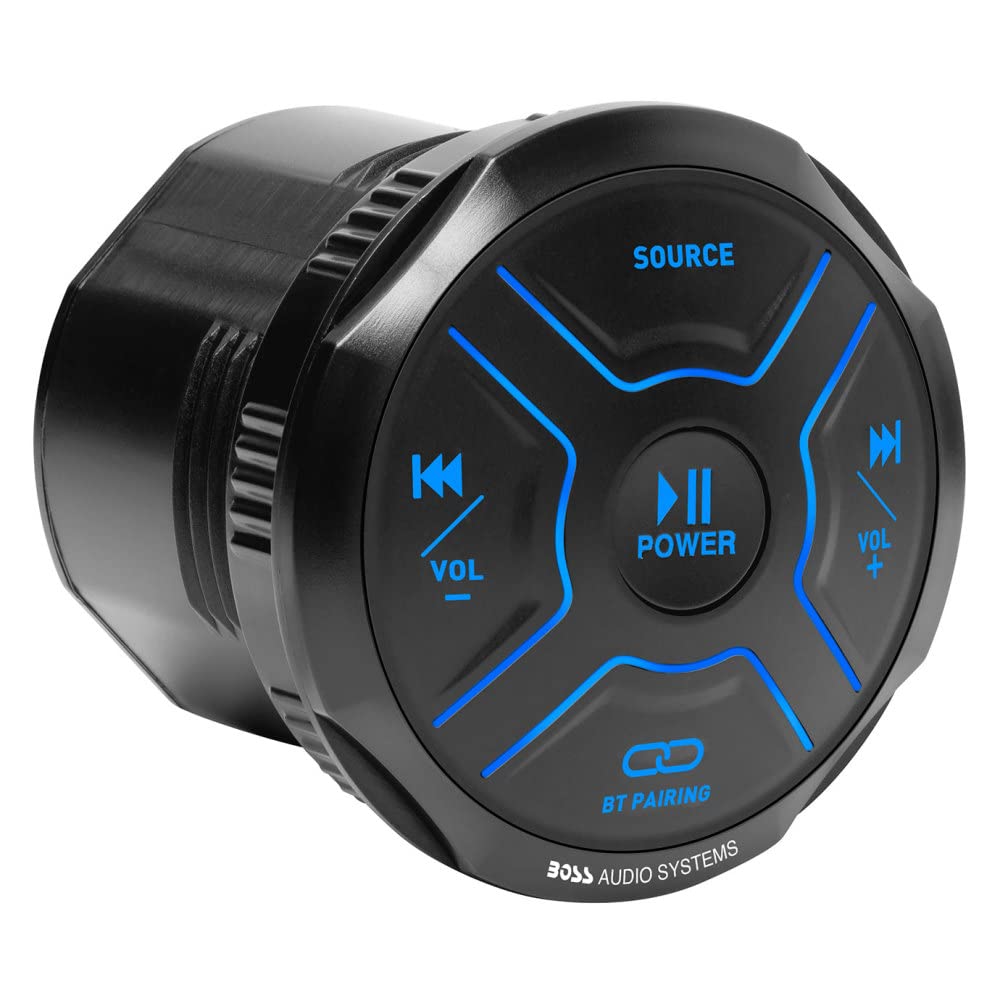 Boss Audio Systems MGR250B - Receptor de indicador de Radio Marino Bluetooth, Amplificador Integrado, clasificación IPX6, Puerto USB + Carga USB