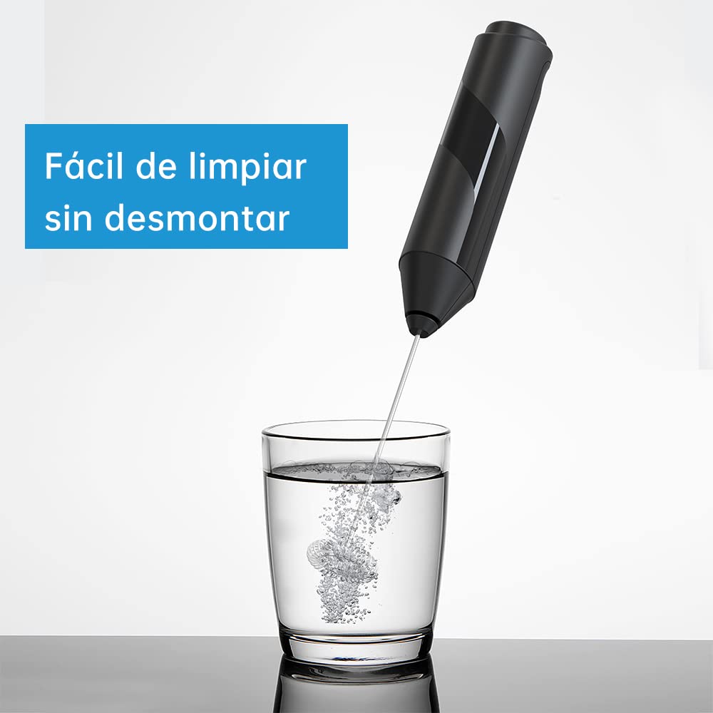 Espumador de Leche Eléctrico Acero Inoxidable Portátil para Lattes, Capuchino y Matcha