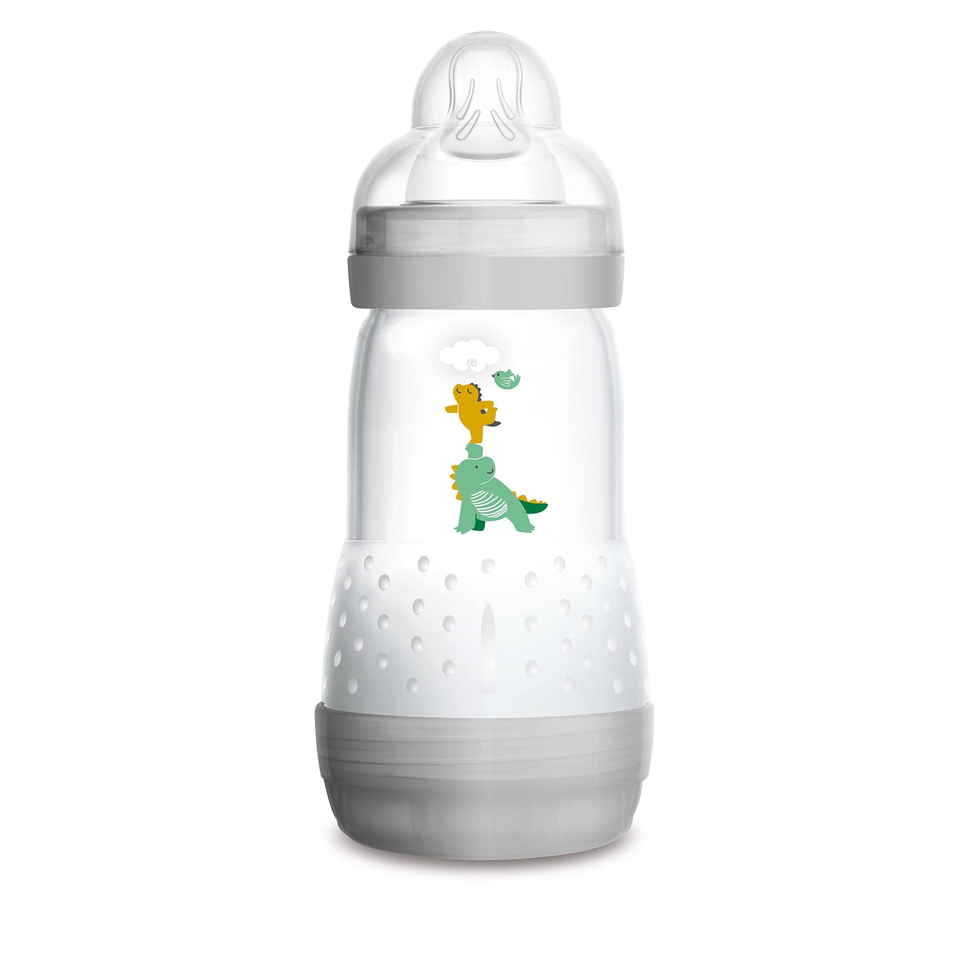 MAM Easy Start botella anticólicos, de 25 onzas (1 unidad), esenciales para bebés, botellas de flujo medio con pezón de silicona, biberones unisex para bebés, color blanco