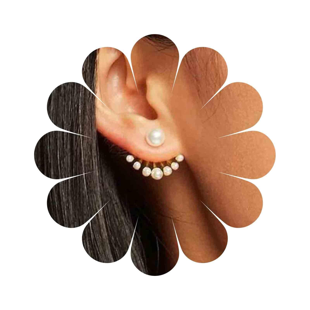 Yheakne Pendientes de Perlas Boho, Trepadores, con Perlas Blancas, Pendientes de Novia, Joyería para Mujeres y Niñas Regalos