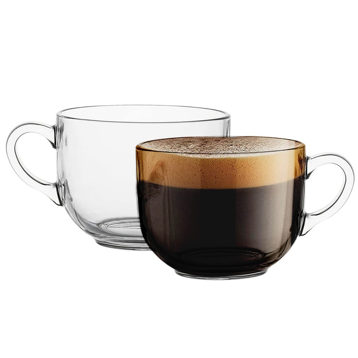 Juego de 6 Tazas de Vidrio Grueso Trilogy Jumbo 470 ml para Bebidas Calientes