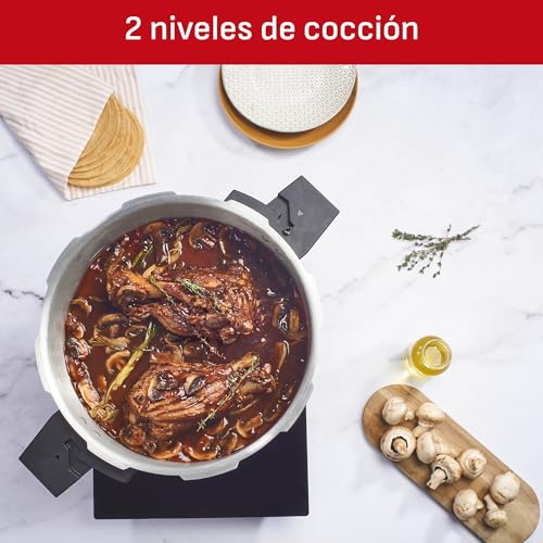 Olla Express T-fal Plateada 15 L con Cinco Sistemas de Seguridad y Fácil Limpieza