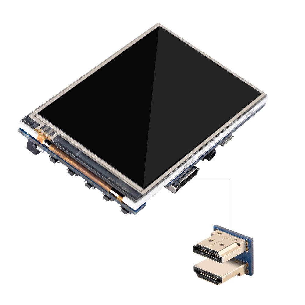 Tosuny 1080P IPS 60fps 3.5inch HDMI LCD Pantalla de Visualización con Caja Acrílico para Raspberry Pi
