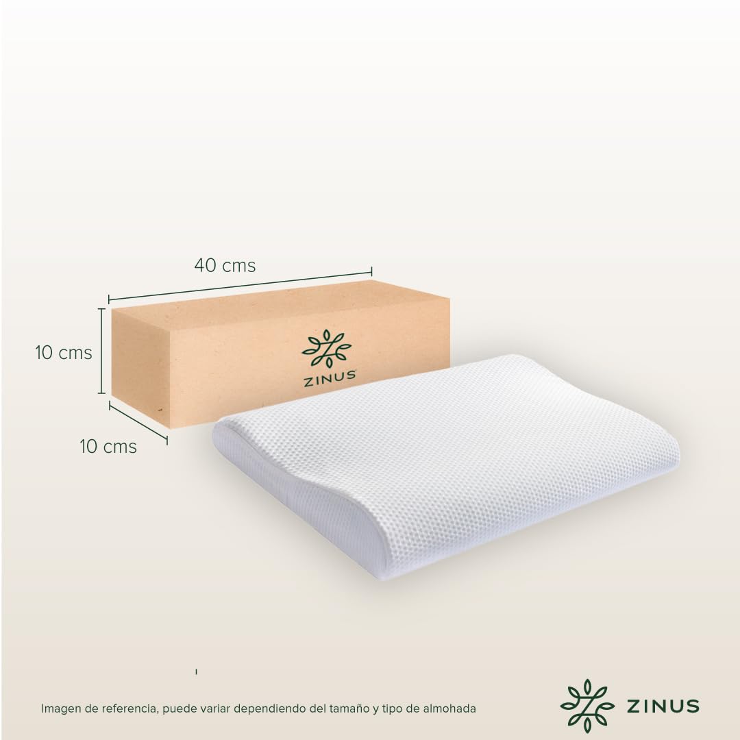 Almohada de Memory Foam Zinus Ergonómica Espuma Viscoelástica de Alta Densidad Diseño Contorneado
