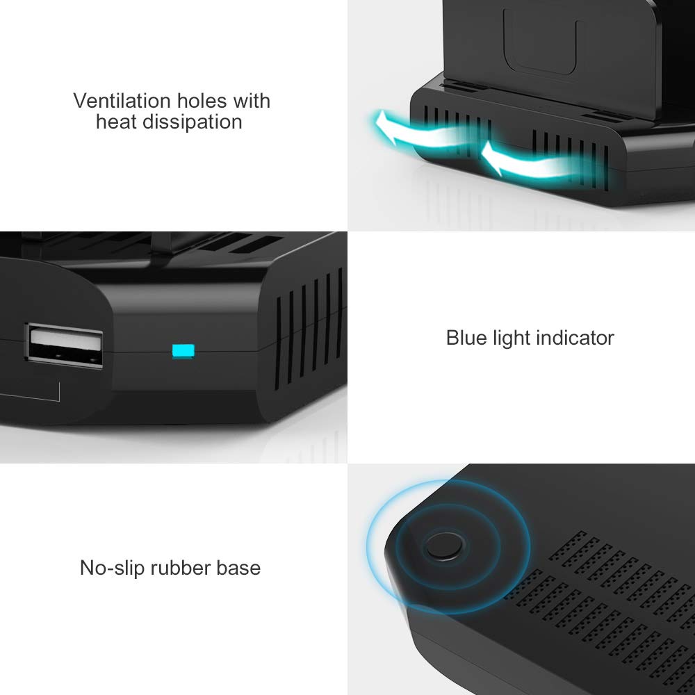 Alxum 60W Estacion Carga Rapida USB 10 Puertos para múltiples Dispositivos, Estación Carga USB para teléfono móvil, Tableta, Negro