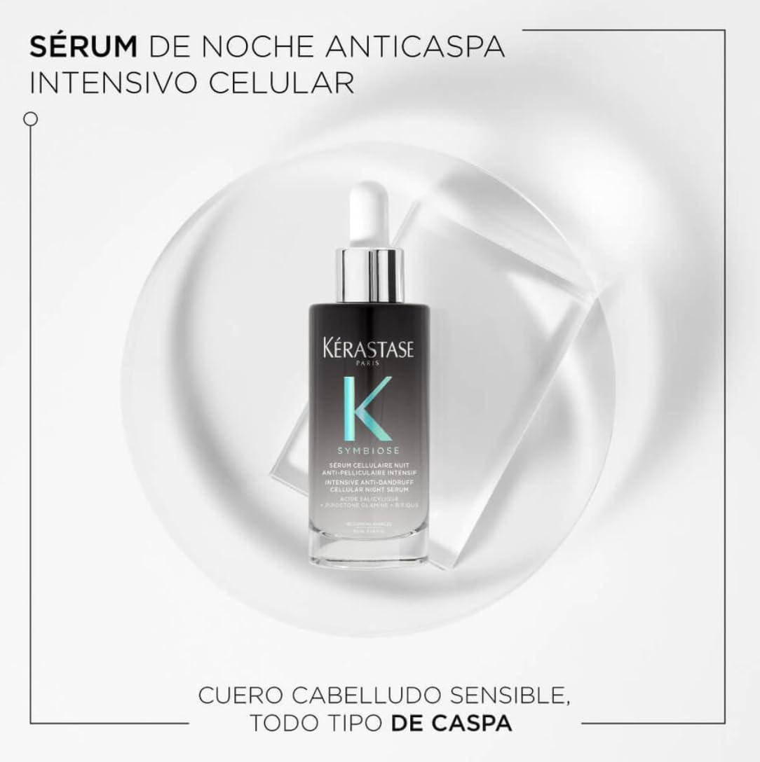 KERASTASE Resistance Kit Tratamiento Para Prevenir la Caspa en el Cabello Shampoo Bain Purete Anti Pelliculaire (250 Ml) + Acondicionador Fondant Apaisant Essentiel (200 Ml) + Mascarilla Revitalisant Essentiel (200 Ml) y Serum Cellulaire Nuit Anti-Pellicu